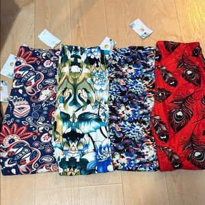 Amelia James Multi-Print Leggings Bundle — Blue, Red, Black, Green
